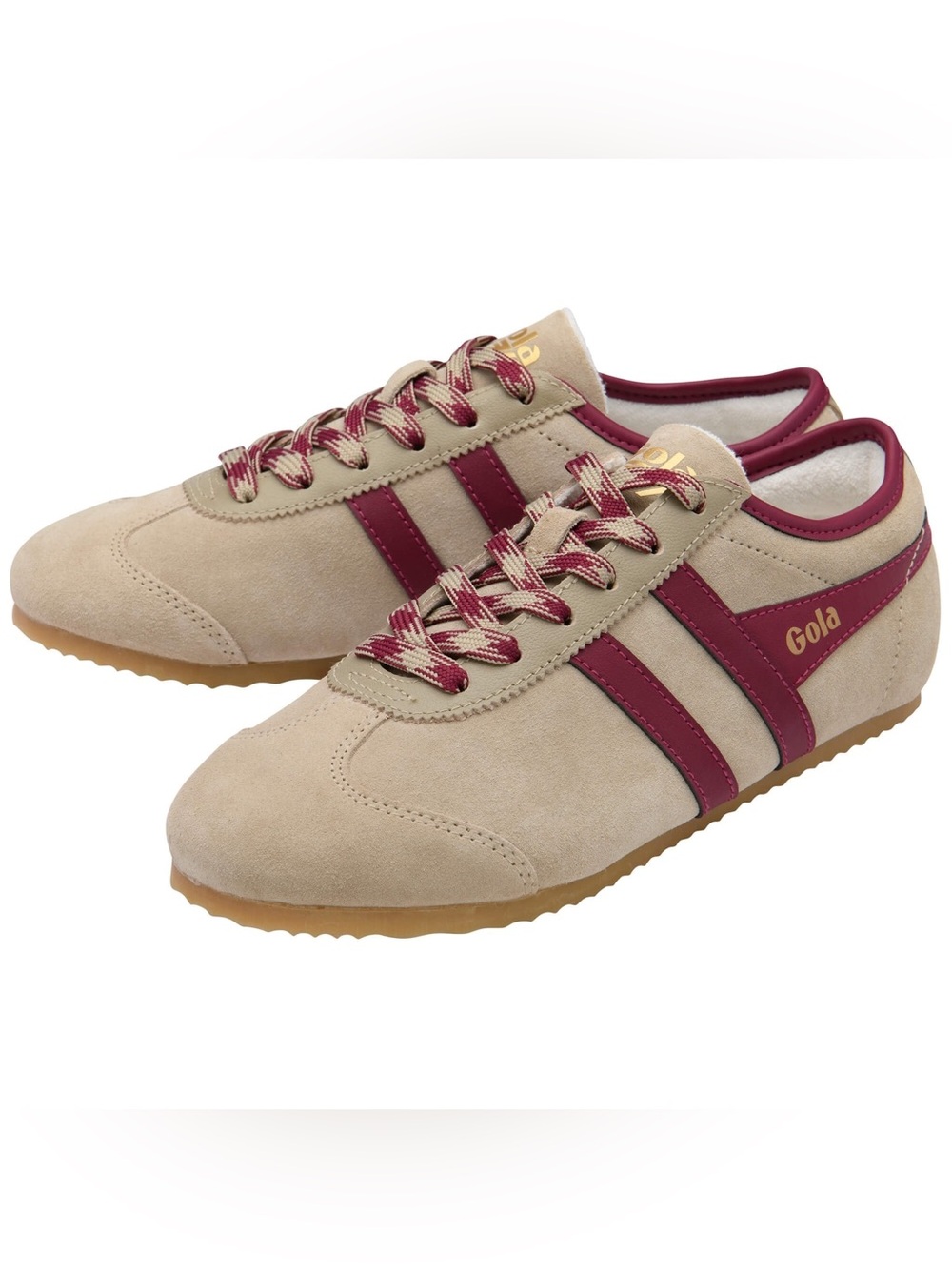 Gola Beige and Maroon Suede Sneaker - Women's Classic Trainer